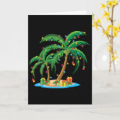 Weihnachts Palm Tree Tropical Xmas Geschenk Coconu Karte (Gelbe Blume)