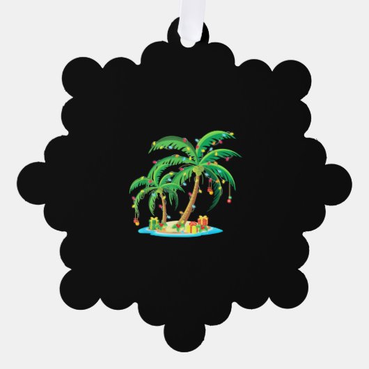 Weihnachts Palm Tree Tropical Xmas Geschenk Coconu Ornament Karte (Vorderseite)