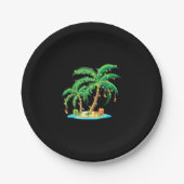 Weihnachts Palm Tree Tropical Xmas Geschenk Coconu Pappteller (Vorderseite)