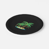 Weihnachts Palm Tree Tropical Xmas Geschenk Coconu Pappteller (Schrägansicht)