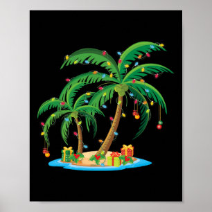 Weihnachts Palm Tree Tropical Xmas Geschenk Coconu Poster