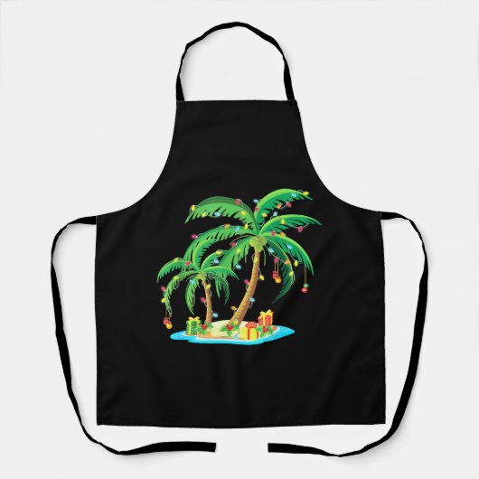 Weihnachts Palm Tree Tropical Xmas Geschenk Coconu Schürze (Vorderseite)