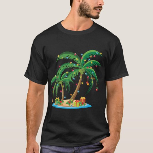 Weihnachts Palm Tree Tropical Xmas Geschenk Coconu T-Shirt (Vorderseite)