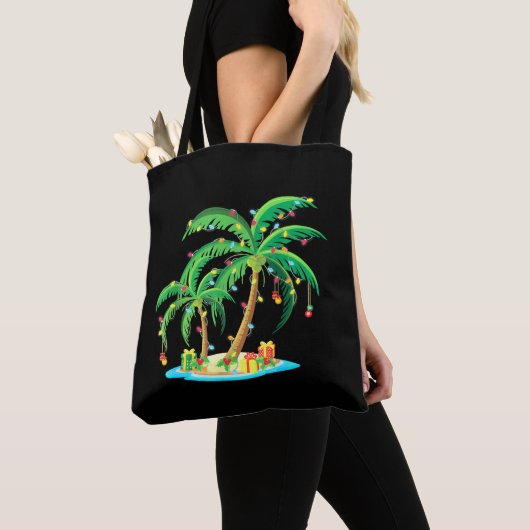Weihnachts Palm Tree Tropical Xmas Geschenk Coconu Tasche (Von Nahem)