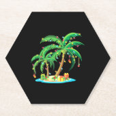 Weihnachts Palm Tree Tropical Xmas Geschenk Coconu Untersetzer (Vorderseite)