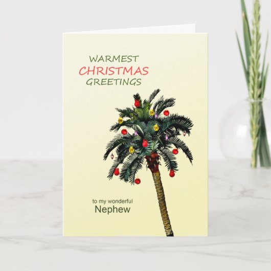 Weihnachts-Palm-Tree-Weihnachtskarte Nephew Feiertagskarte (Vorderseite)