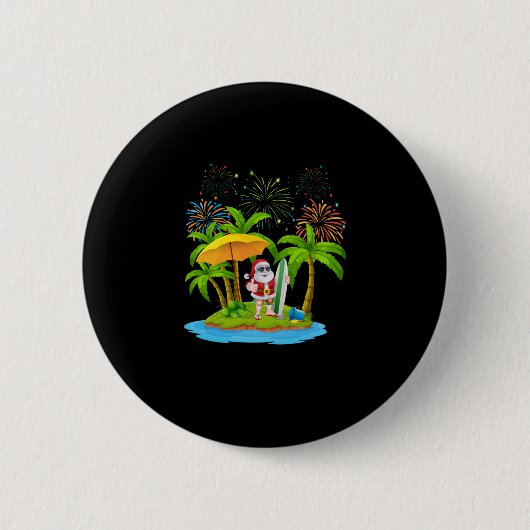 Weihnachts Palme Tree Tropical Xmas Lichter Button (Vorderseite)