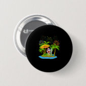 Weihnachts Palme Tree Tropical Xmas Lichter Button (Vorne & Hinten)