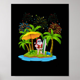 Weihnachts Palme Tree Tropical Xmas Lichter Poster