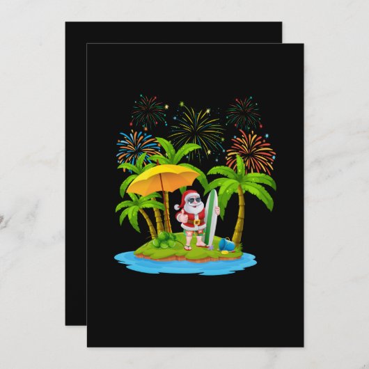 Weihnachts Palme Tree Tropical Xmas Lichter Save The Date (Vorne/Hinten)