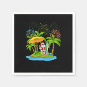 Weihnachts Palme Tree Tropical Xmas Lichter Serviette (Vorderseite)