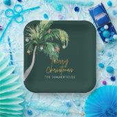 Weihnachts-Palmenbaum-Küstenfeiertag Pappteller (Party)
