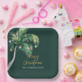 Weihnachts-Palmenbaum-Küstenfeiertag Pappteller (Party)