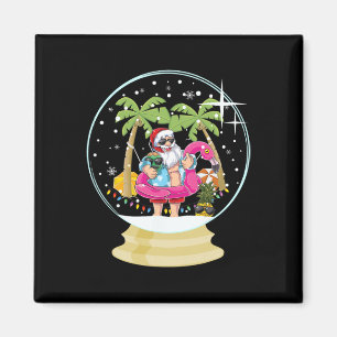 Weihnachts-Palmenbaum-Surfstrand-Schneekugel Somme Magnet