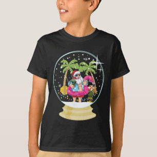 Weihnachts-Palmenbaum-Surfstrand-Schneekugel Somme T-Shirt