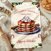 Weihnachts-Pancakes Flippin' Köstliches Personalis Geschirrtuch
