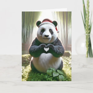 Weihnachts-Panda-Bär mit Herz Karte