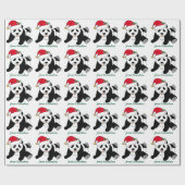 Weihnachts-Panda-Bär Personalisiert von Ihrem Name Geschenkpapier (Flach)