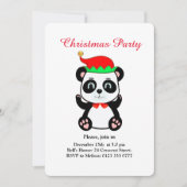 Weihnachts-Panda-Bärenelf auf der Weißen Party Ein Einladung (Vorderseite)