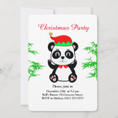 Weihnachts-Panda-Bärenelf auf der Weißen Party Ein Einladung (Vorderseite)