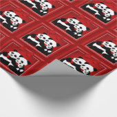 Weihnachts-Panda-Bärenfamilie mit Baby Geschenkpapier (Ecke)