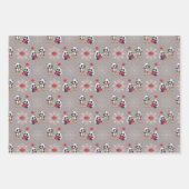 Weihnachts-Panda-Bears Ornamente Weihnachtsmannmüt Geschenkpapier Set (Vorderseite 2)