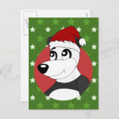 Weihnachts-Panda-Cartoon Feiertagspostkarte (Vorne/Hinten)