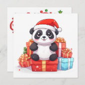 Weihnachts-Panda-Grußkarte Feiertagskarte (Vorne/Hinten)