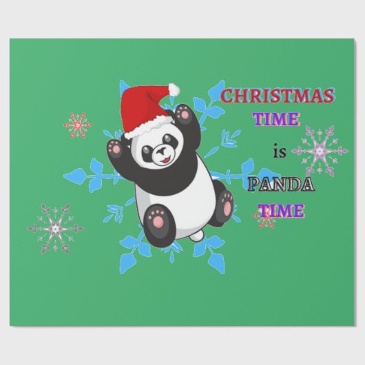 Weihnachts Panda Packpapier. Geschenkpapier (Flach)