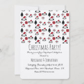 Weihnachts-Panda präsentiert Urlaubspflanzen Einladung (Vorderseite)