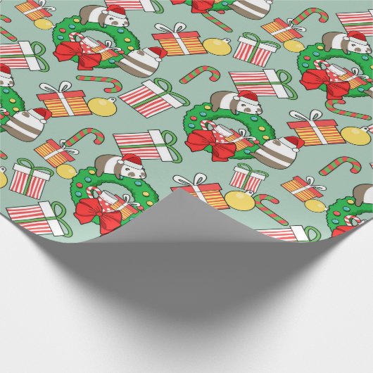 Weihnachts-Pandas-Muster-Umschlagpapier Geschenkpapier (Ecke)