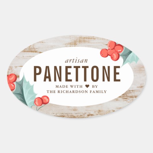 Weihnachts Panettone Brot Oval Stickers (Vorderseite)