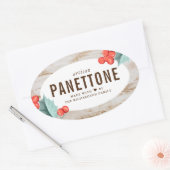 Weihnachts Panettone Brot Oval Stickers (Umschlag)