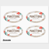 Weihnachts Panettone Brot Oval Stickers (Blatt)