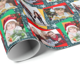 Weihnachts-Papier-Schneefleck-Vorlage für Familien Geschenkpapier