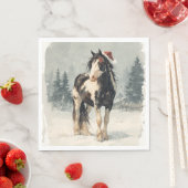 Weihnachts-Papier-Serviette / Schöne Paint Horse Serviette (Beispiel)
