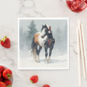 Weihnachts-Papier-Serviette / Schöne Paint Horse Serviette (Beispiel)