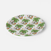 Weihnachts-Papierteller, Santa Claus Beach Bum Pappteller (Schrägansicht)