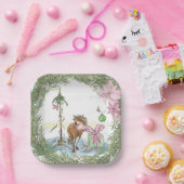 Weihnachts-Pappteller mit süssem Ponybild Pappteller (Party)