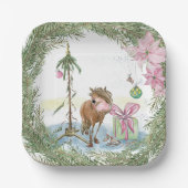 Weihnachts-Pappteller mit süssem Ponybild Pappteller (Vorderseite)