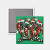 Weihnachts-Paprikaschoten Magnet (Vorderseite/Rückseite)
