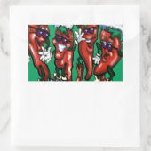 Weihnachts-Paprikaschoten Rechteckiger Aufkleber (Tasche)