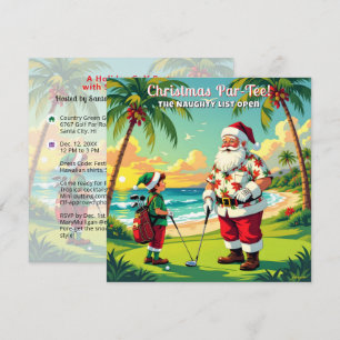 Weihnachts-Par-Tee-Spaß Tropical Golf Santa Party  Einladung