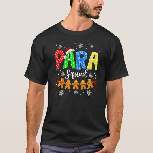 Weihnachts Paraprofessional Squad Niedlich Gingerb T-Shirt (Vorderseite)
