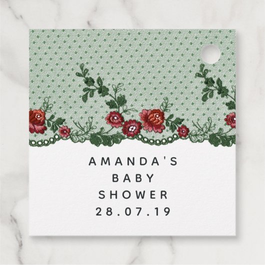 Weihnachts-Parasol und Lace Geschenkanhänger (Rückseite)