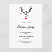 Weihnachts-Party 2022 - Moderne Rentiereinladung Postkarte (Vorderseite)