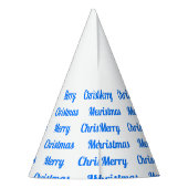 Weihnachts-Party Accessoire Blau Frohe Weihnachten Partyhütchen (Rückseite)