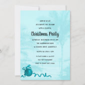 Weihnachts-Party an der Küste Blauer Palmen Einlad Einladung (Vorderseite)