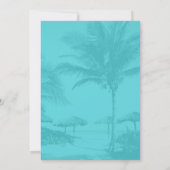 Weihnachts-Party an der Küste Blauer Palmen Einlad Einladung (Rückseite)