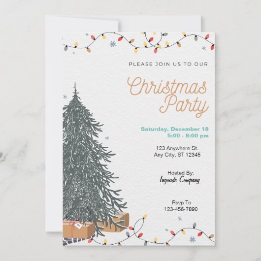 Weihnachts-Party Ankündigung Bäume Party froh (Vorderseite)